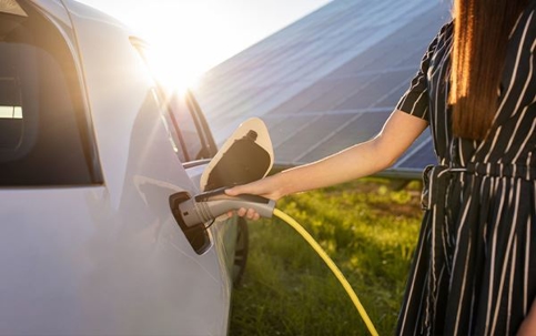 EV charger and solar panels