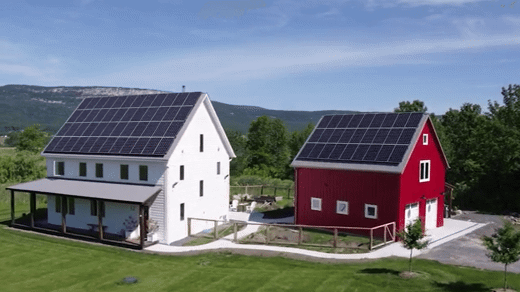 Farmhouse with Solar Panels